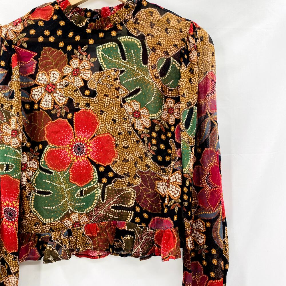 Farm Rio Floral Long Sleeve Blouse - Picture 2 of 5